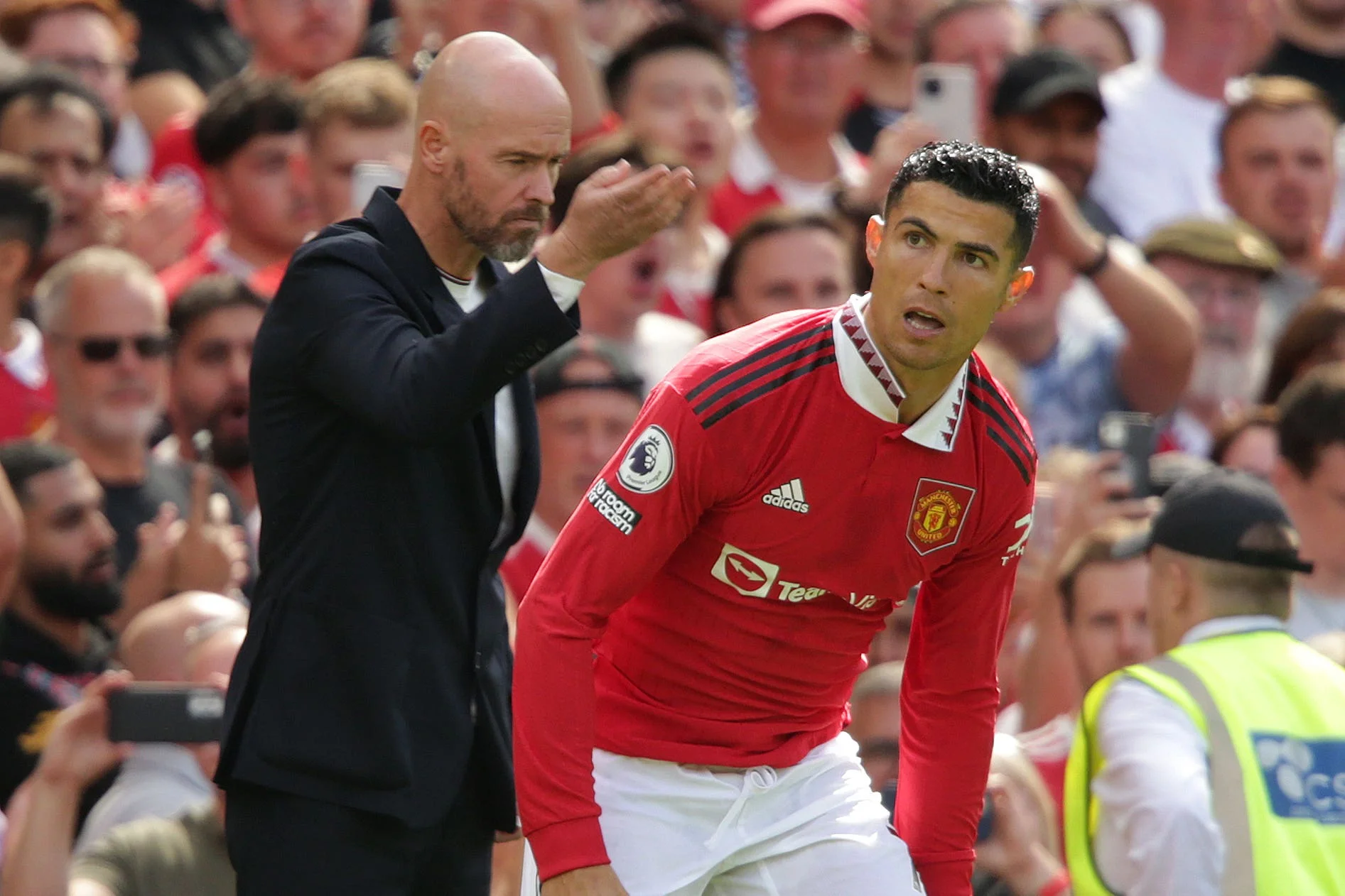 Erik Ten Hag (left) clashed with Cristiano Ronaldo at Manchester United (Ian Hodgson/PA)