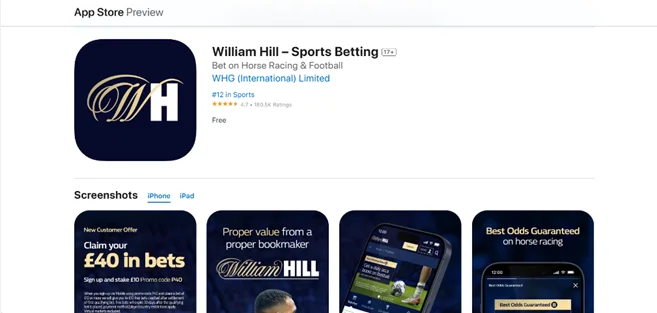 How to Download the William Hill iOS App
William Hill app store